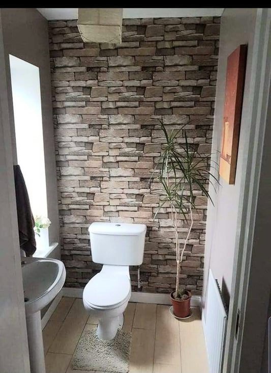 3D STICK ON STONE Effect Wallpaper