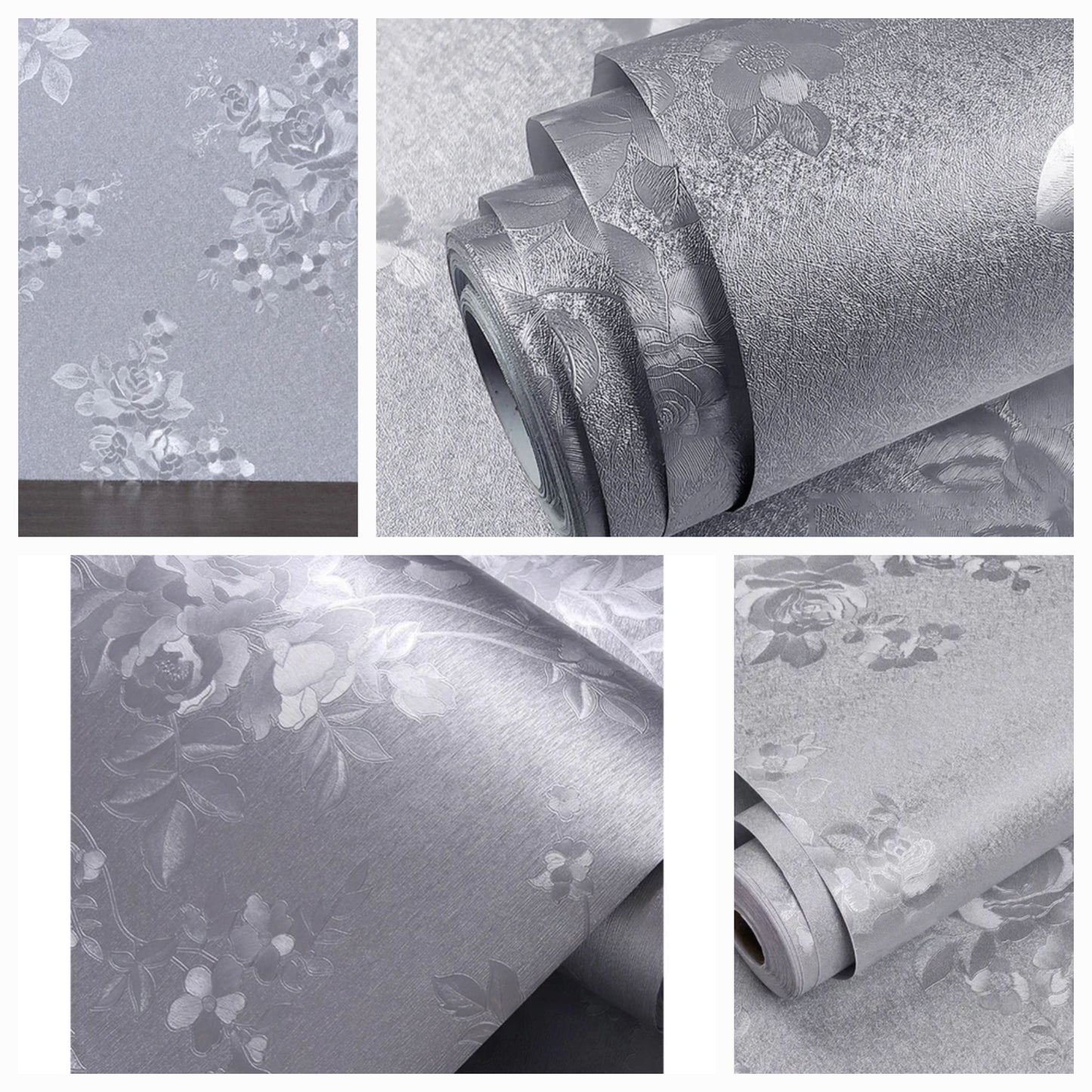 Grey / Silver Luxurious Wallpaper