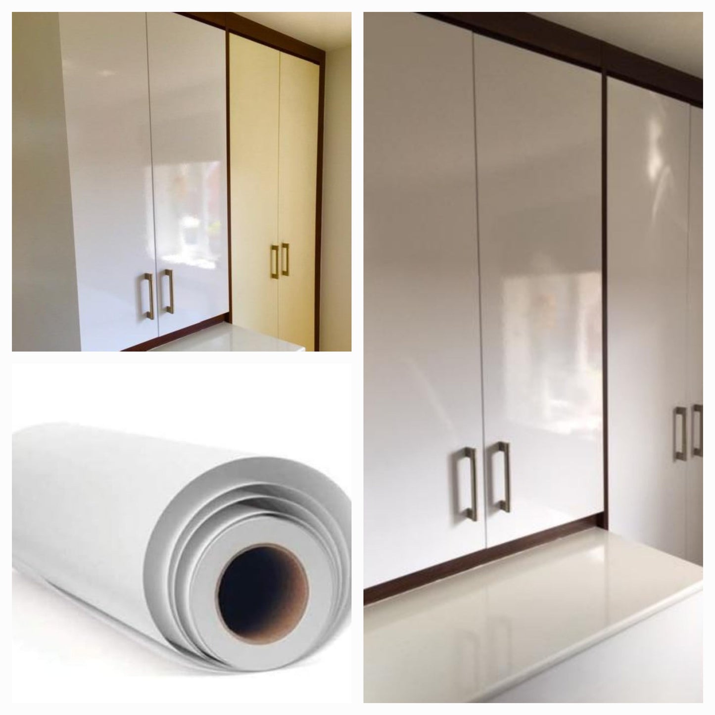 White Gloss Furniture Stick On Roll (Heavier Quality Gloss)
