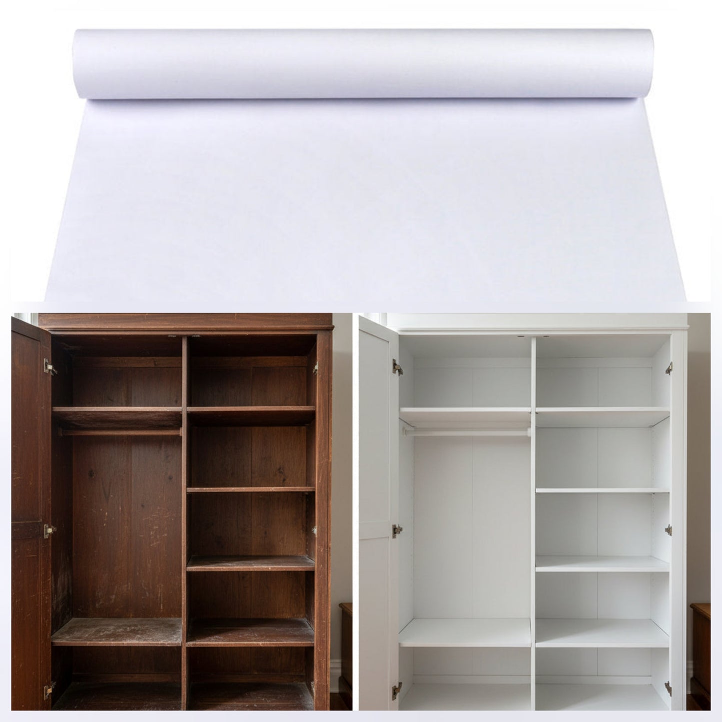 Thicker Roll - White Furniture Wrap Before & After