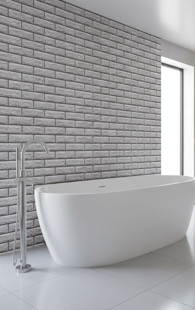 Grey 3D Tile Effect Stick On Roll