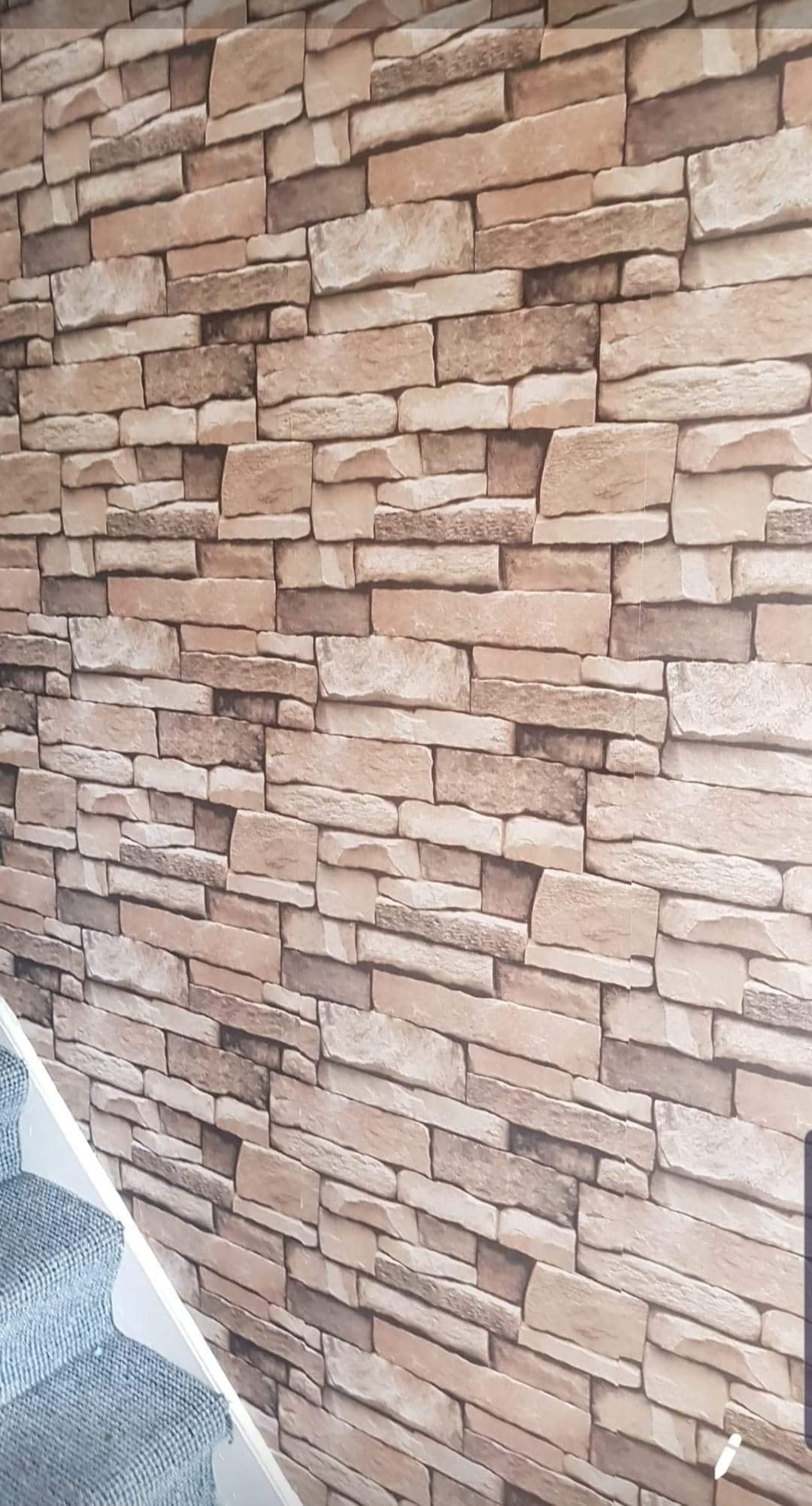 3D STICK ON STONE Effect Wallpaper