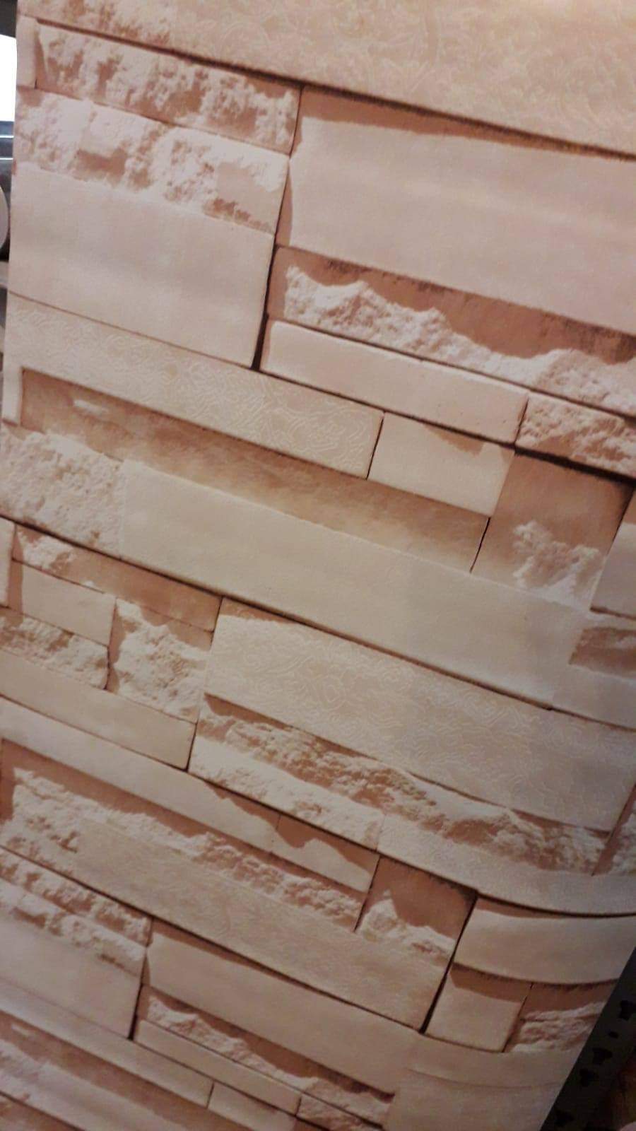 Peach Shade Brick Wallpaper