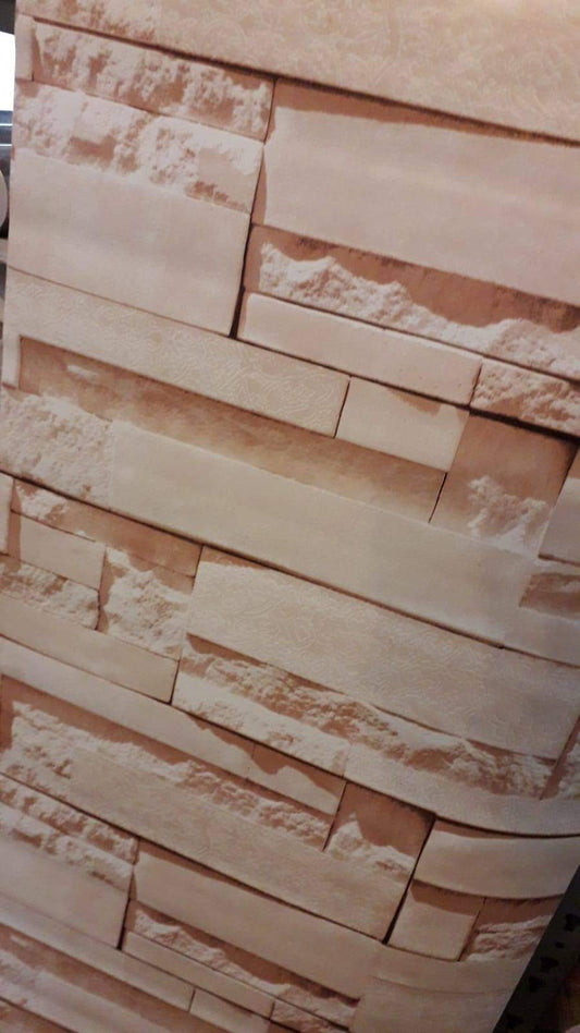 Peach Shade Brick Wallpaper 10m