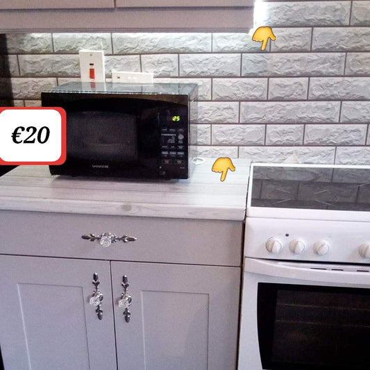 Grey 3d tile Effect Stick On Backsplash , EXTRA LARGE 1000cm ROLL