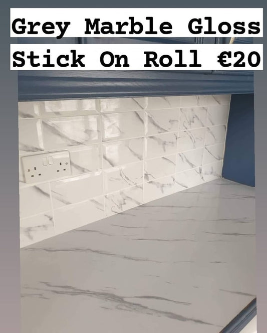 White Marble Gloss Self Adhesive Roll