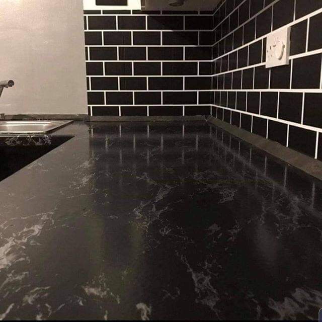 Black Marble THICKER FLOOR ROLL