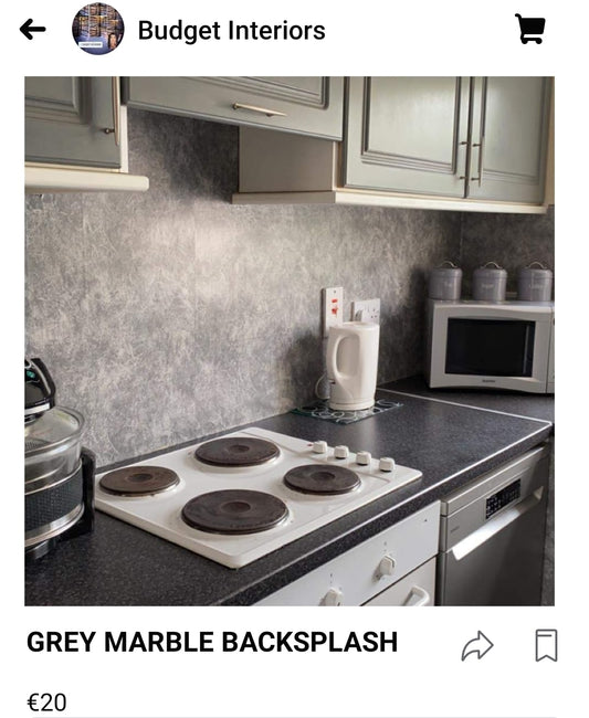 Grey Marble Matt Kitchen Backsplash