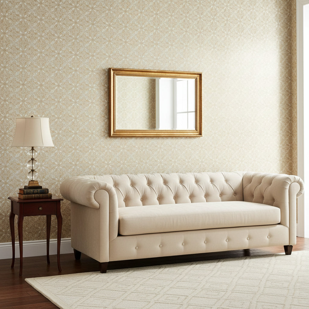 Gold & Cream Floral Roll LUXURIOUS WALLPAPER