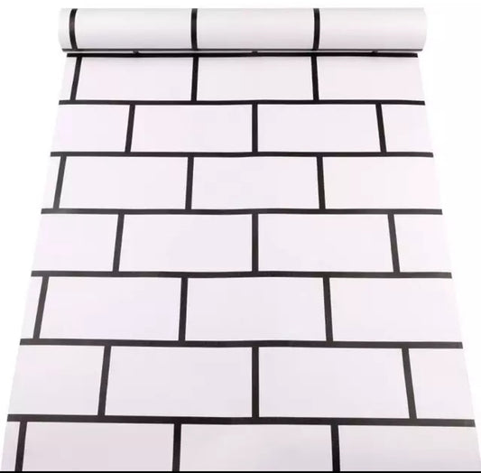 White Tile  Extra LARGE kitchen Backsplash Roll
