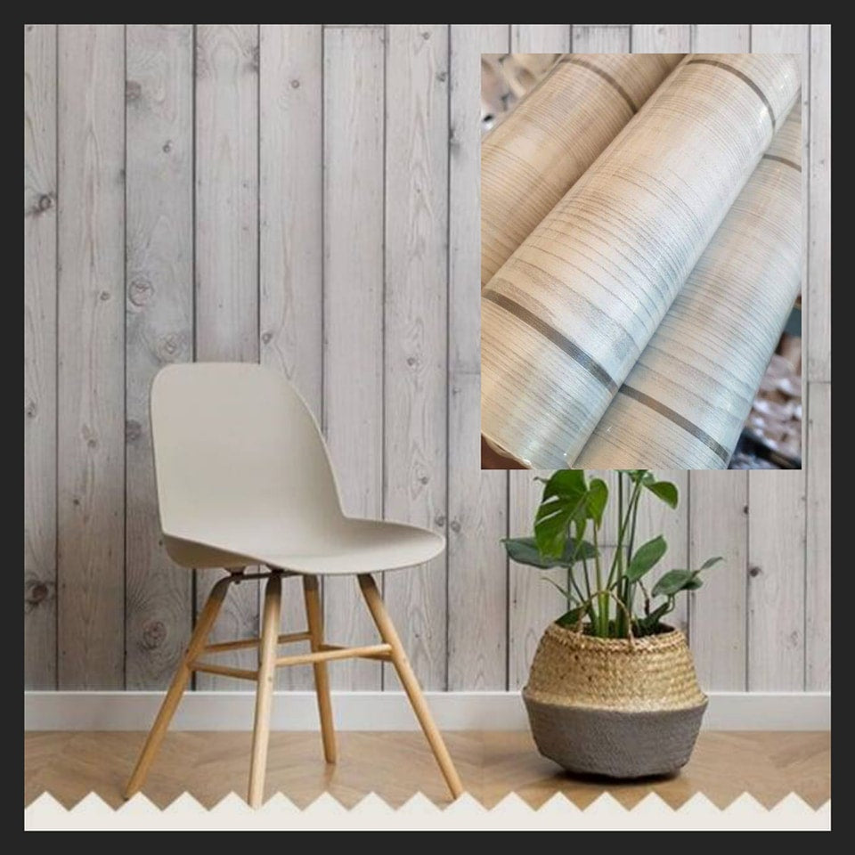Grey Realistic Wood Wallpaper, Extra Large Roll 1000cm
