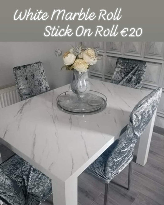 💥 Flash Sale €10 💥 White Marble LUXURIOUS Brand Ex - LARGE  5 Metre Roll
