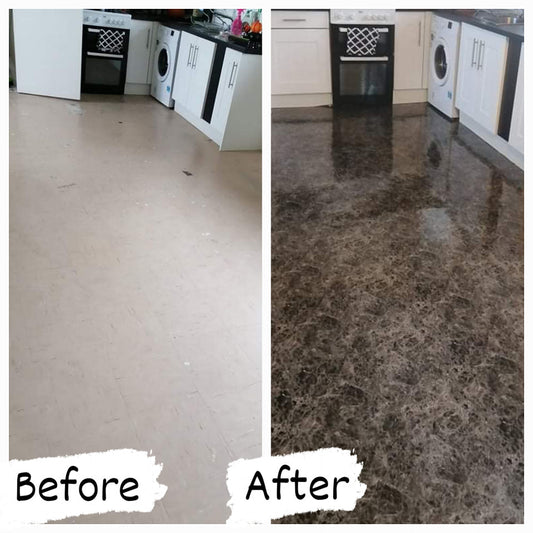 Brown Marble , Before & After Customer pic