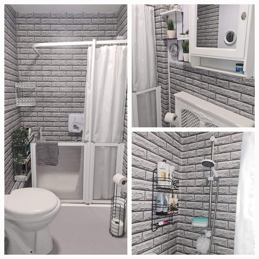 Grey 3d tile Effect Stick On Roll