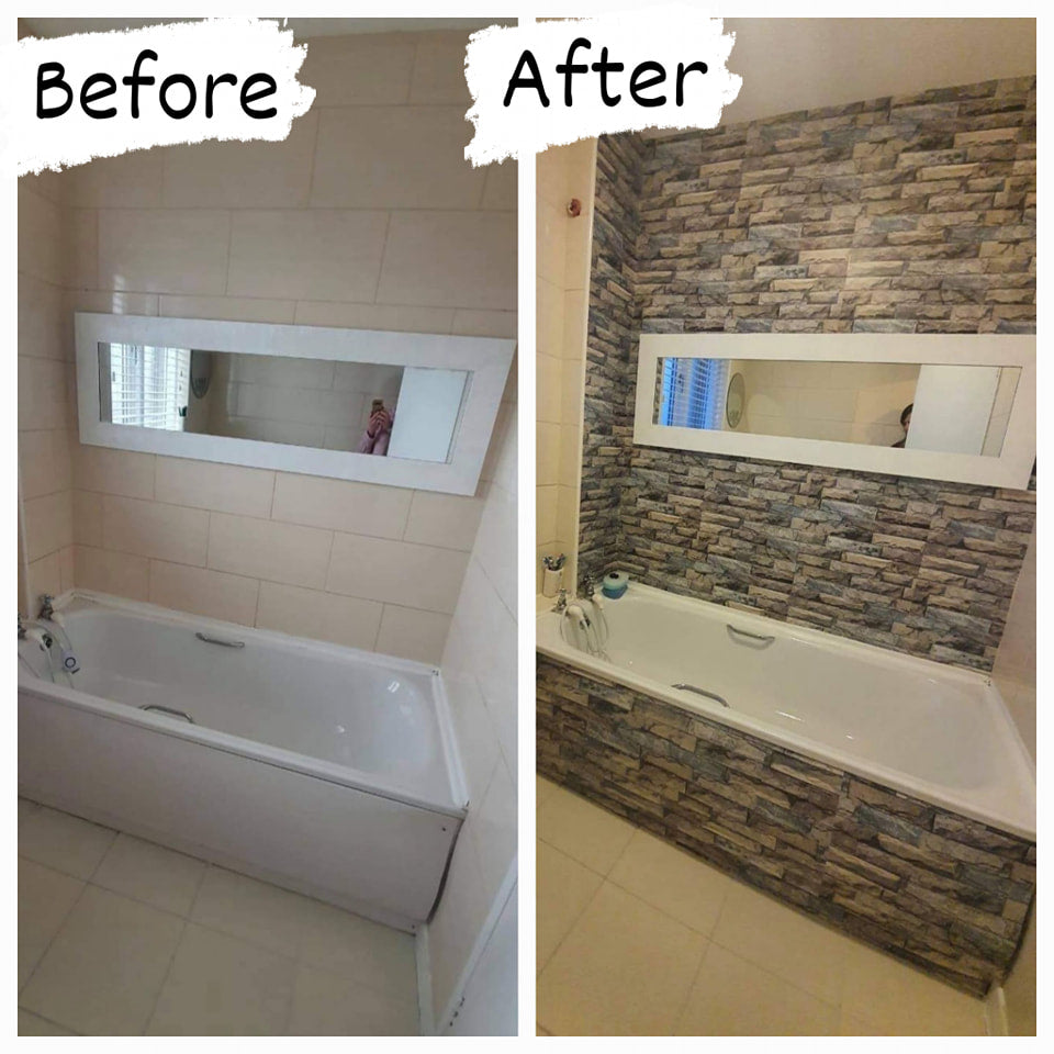 Before & After Mix Tile Effect Vinyl Roll