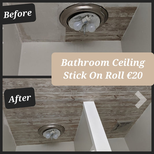 Wood Vinyl Ceiling Makeover stick on Roll
