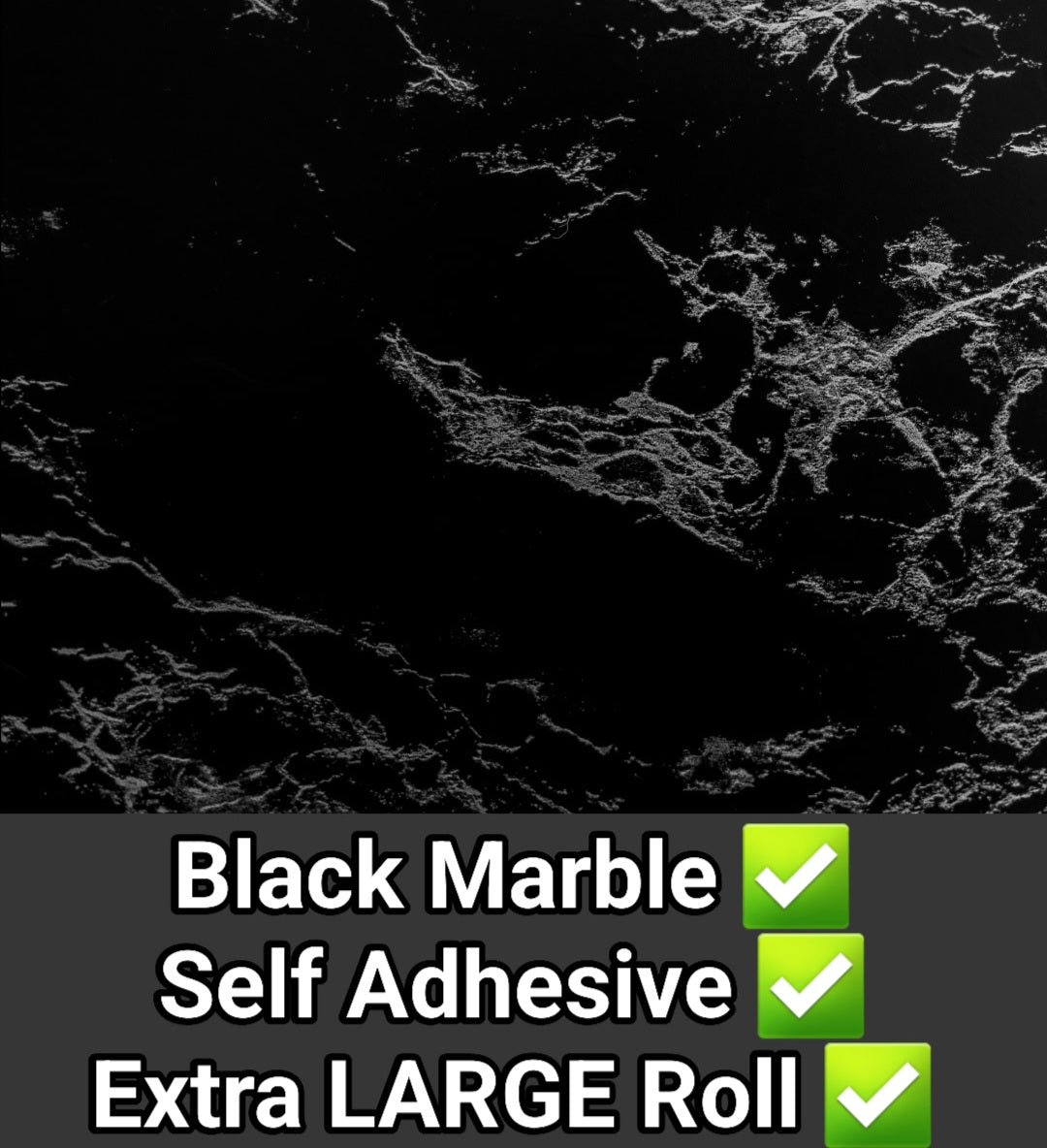 Black Marble Extra Large 1000cm Roll