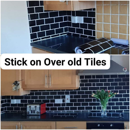 Black Tile, Apply over Existing Tiles or Walls