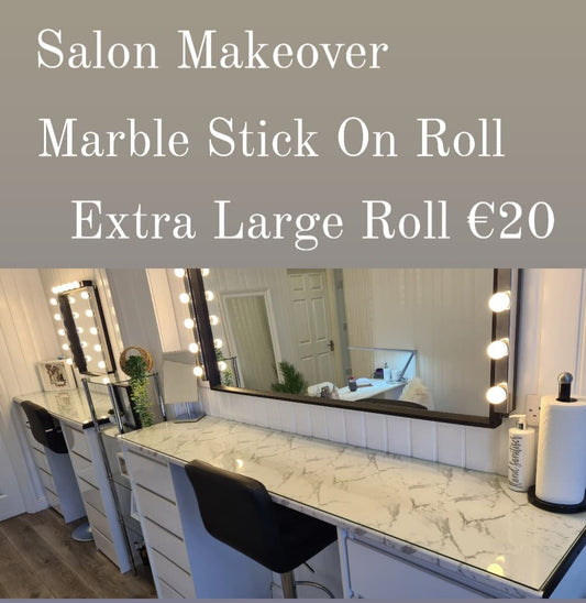Salon Makeover White Marble Countertop Roll