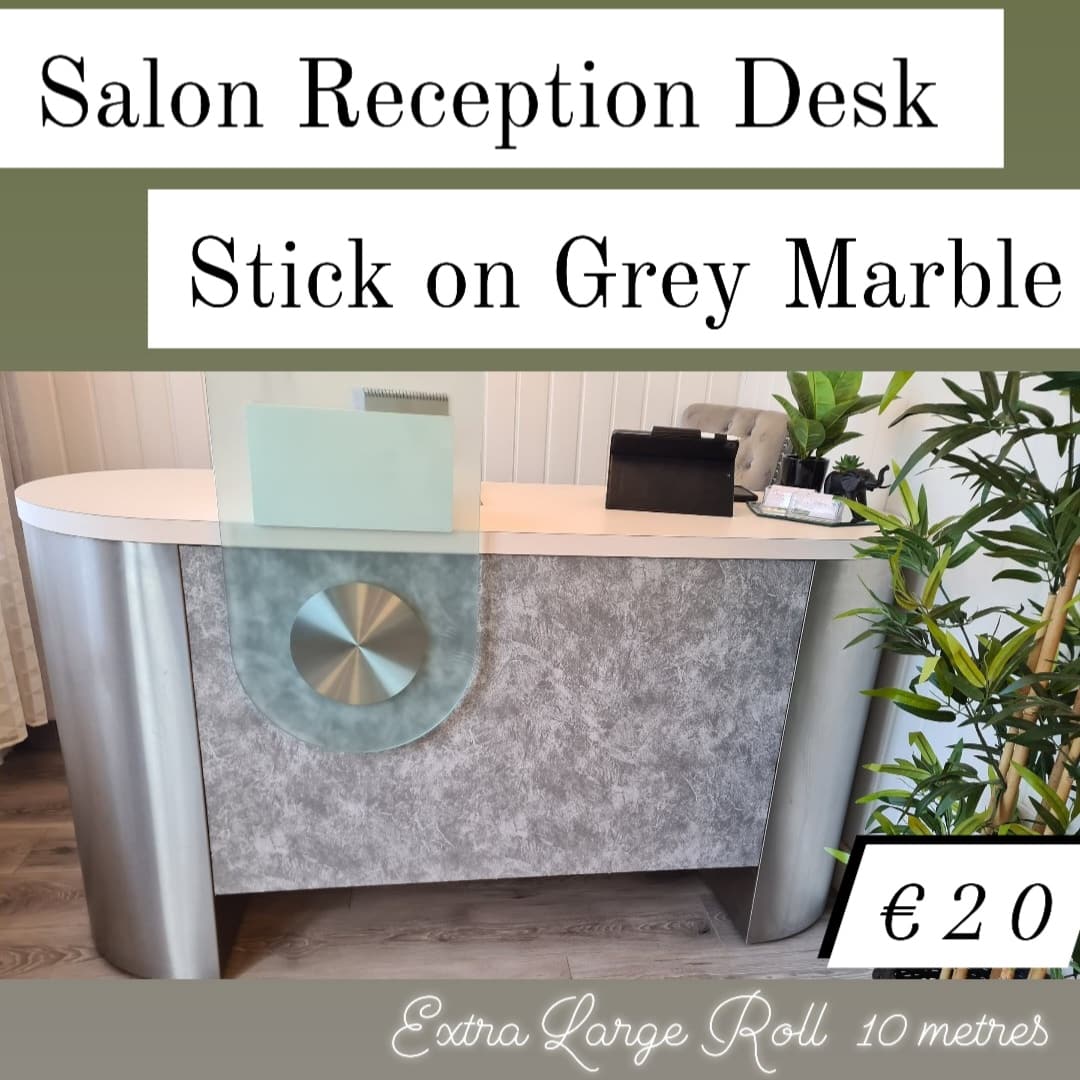 Grey Marble Reception Desk Makeover
