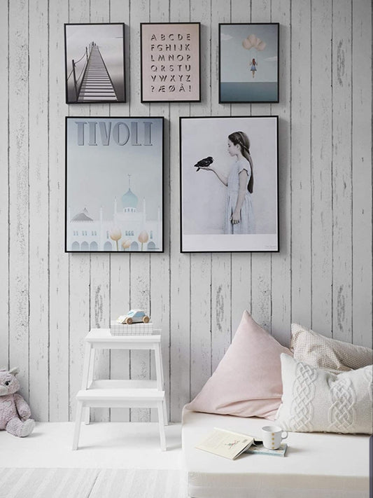 White Wood Effect Stick On Wallpaper