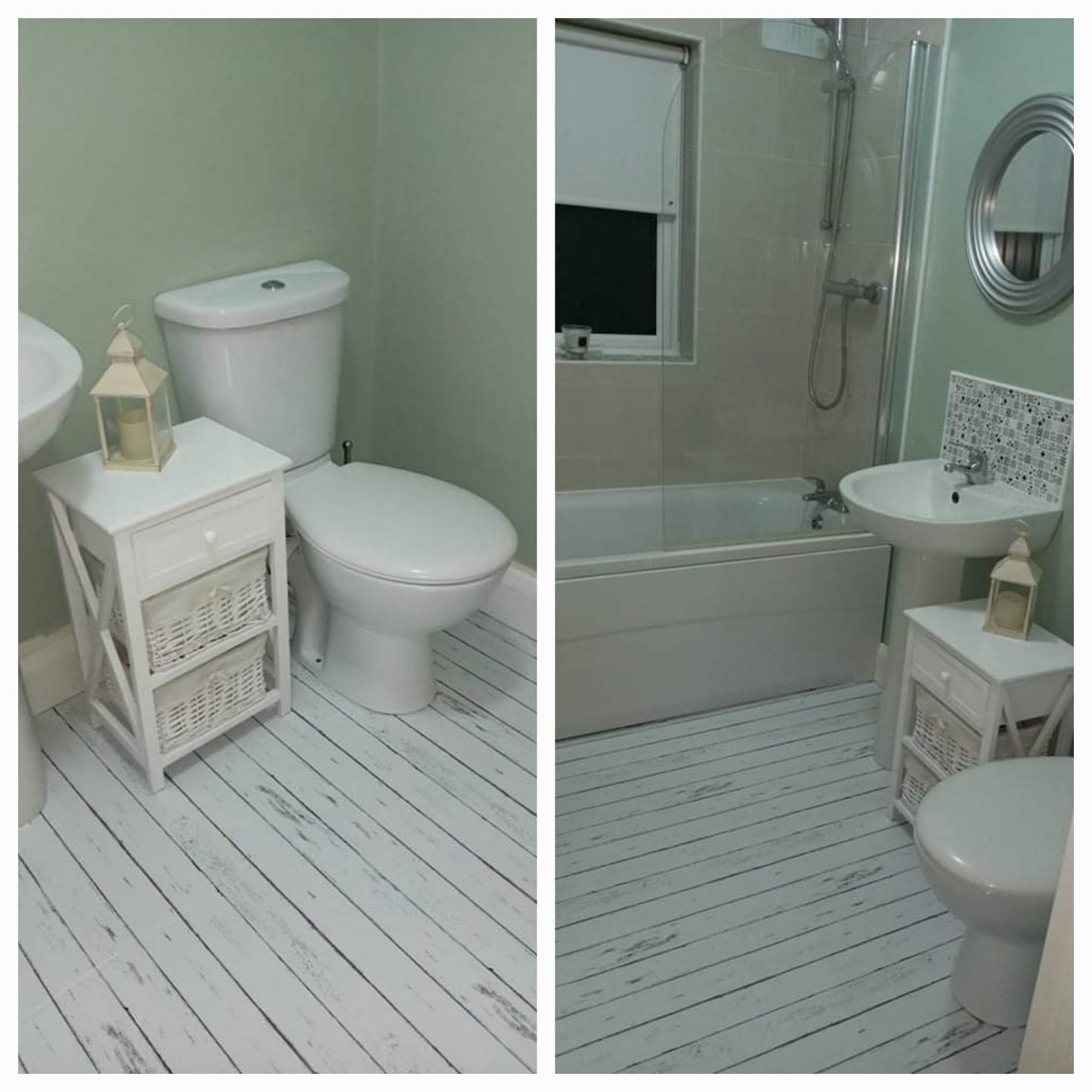 White Wood Effect Stick On Roll over Existing Floor