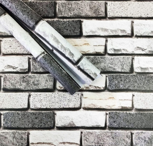 Grey 3D Brick  EXTRA Large Roll  10 Metres