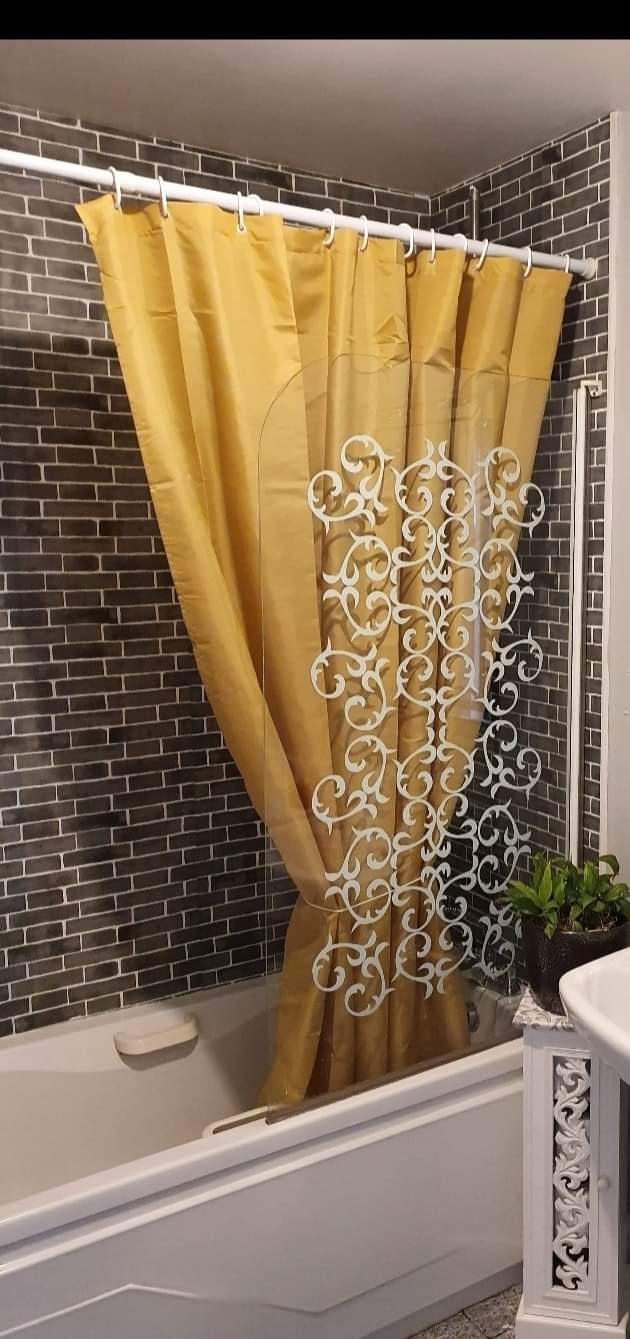 GREY TILE Water Proof Bathroom / Shower Stick on Roll