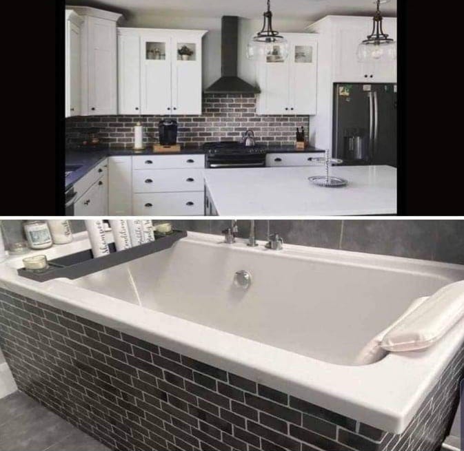 Grey Tile Effect Stick On Roll. EXCELLENT for Bathrooms / Showers 🚿