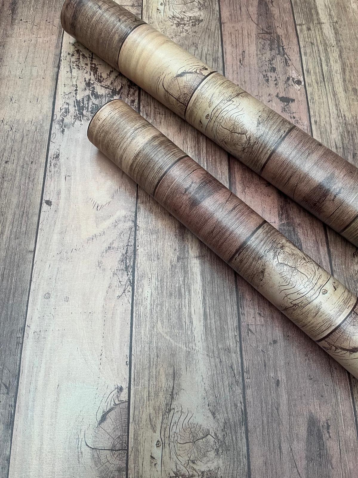 Rustic Wood Self Adhesive PVC Vinyl Roll (Heavier Quality)