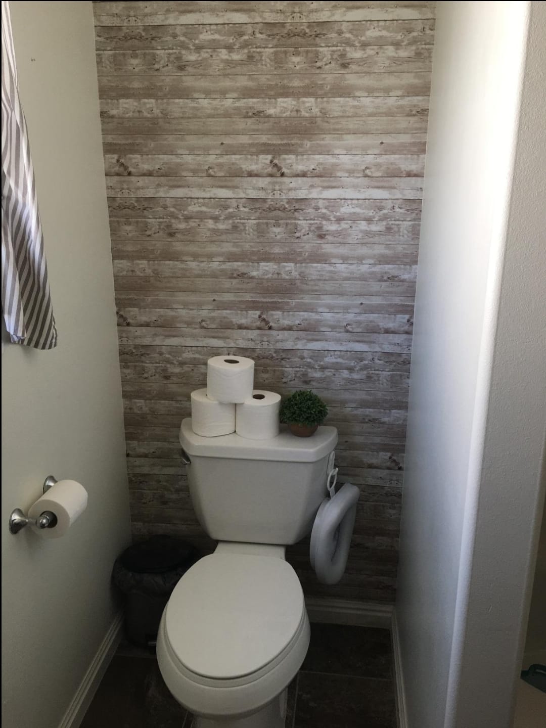 Beige Rustic Wood over Existing floor (customer pic)