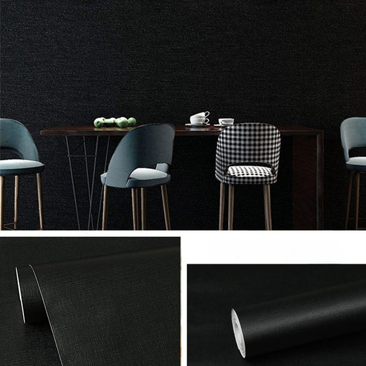 Black Thick Embossed Wallpaper Self-Adhesive Roll