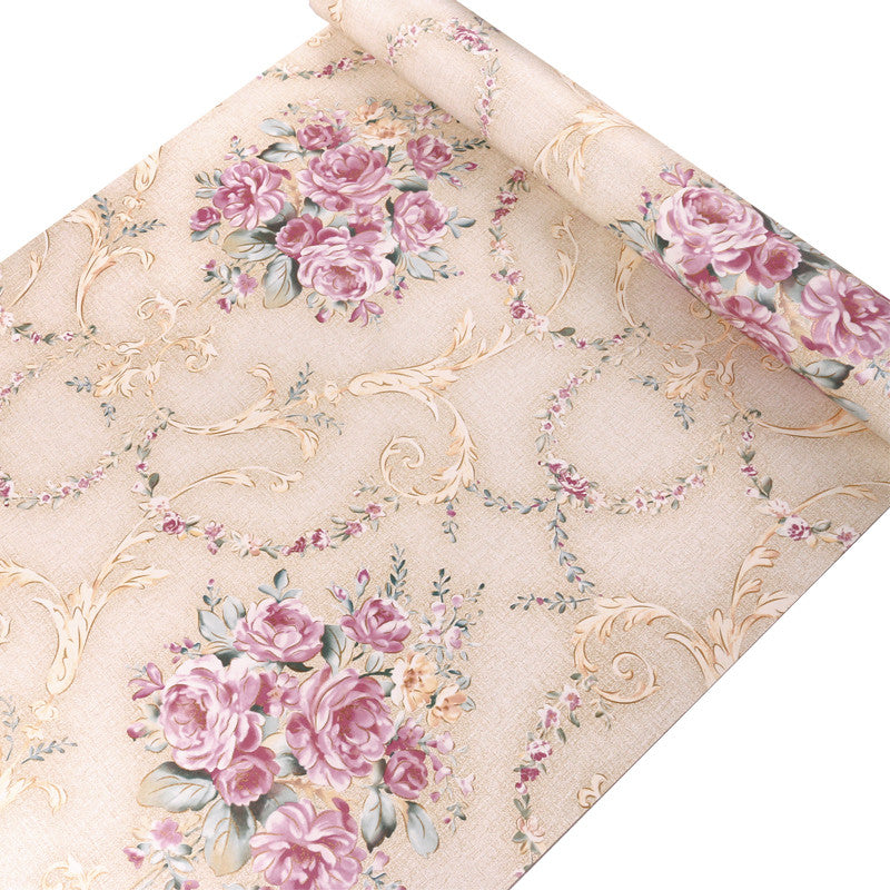 French Vintage theme / Pink Floral Wallpaper