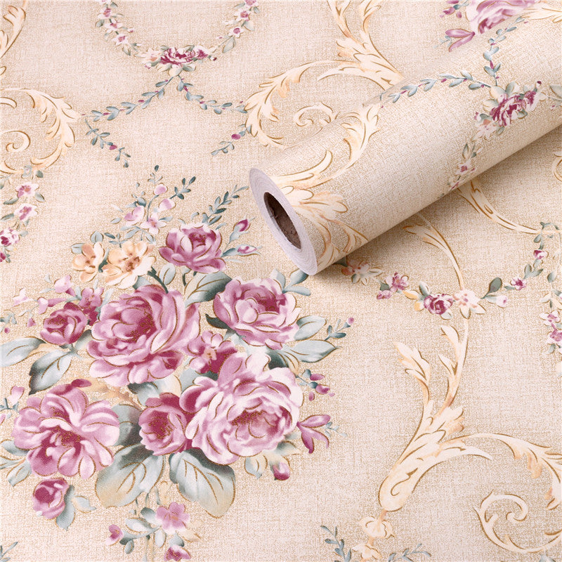French Vintage theme / Pink Floral Wallpaper