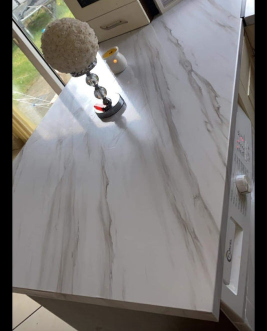 White / Grey Granite Effect Stick On Roll