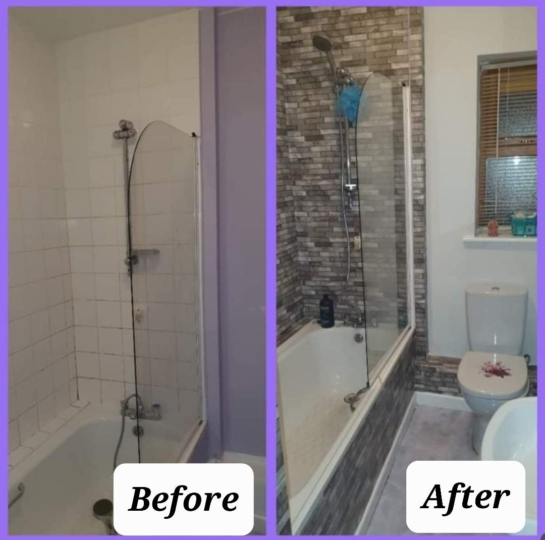 Tile Effect Self-Adhesive over Old Tiles