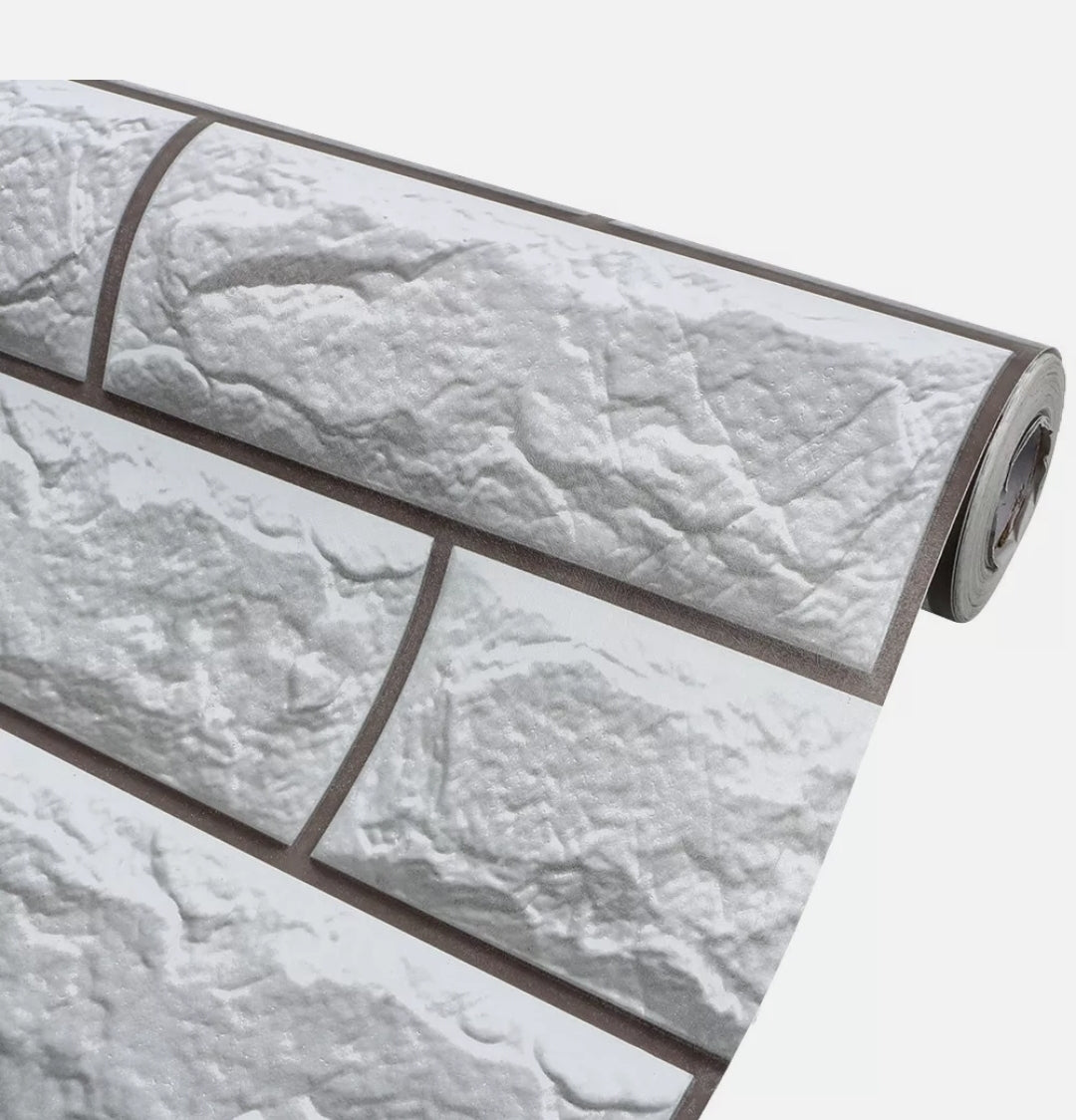 Grey 3D Tile Effect Stick On Roll