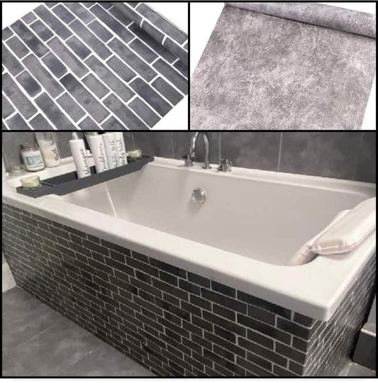 Twin Pk Offer Grey Tile & Grey Marble Self-Adhesive