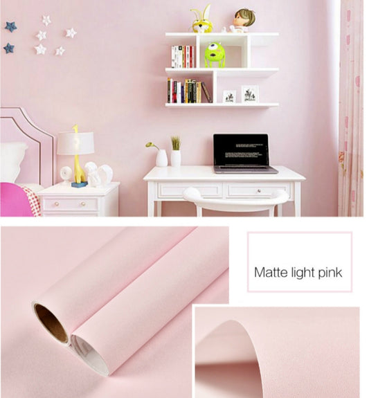 Pink Self adhesive Wallpaper Thick Embossed Wallpaper