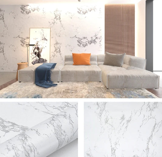 💥 FLASH DEAL 💥White Marble  Wallpaper  EXTRA LARGE Roll  10 Metres