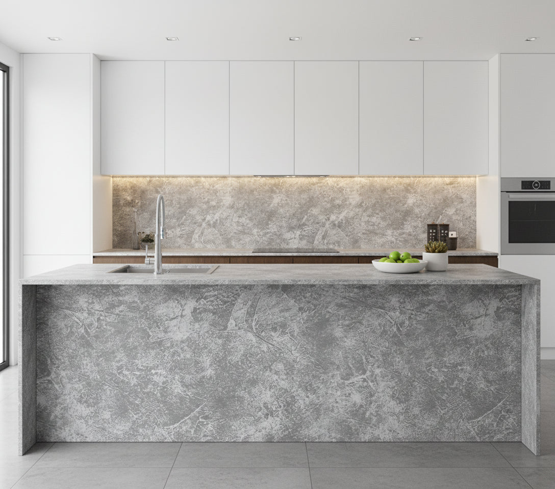 Grey Marble, LARGE 10 metre Roll