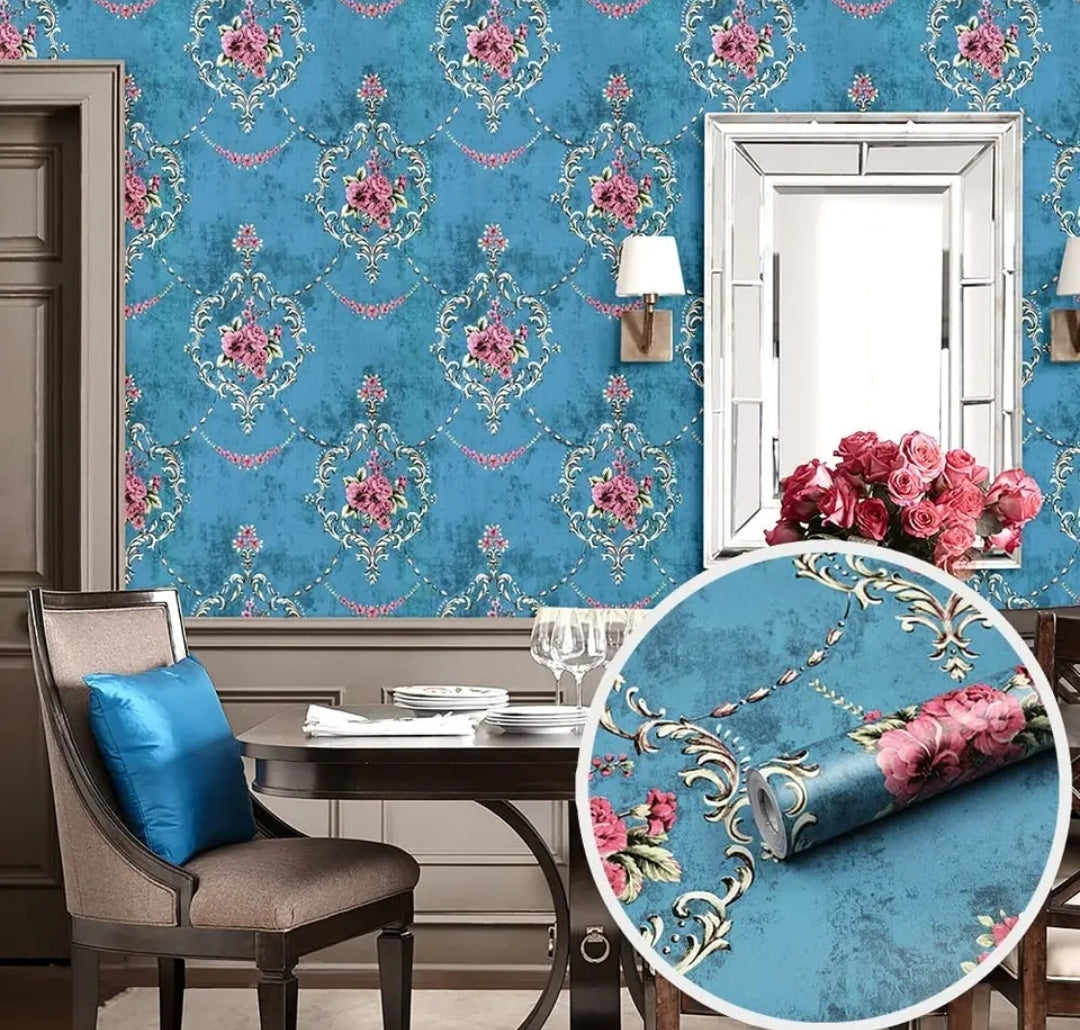 French Vintage Style Floral Wallpaper