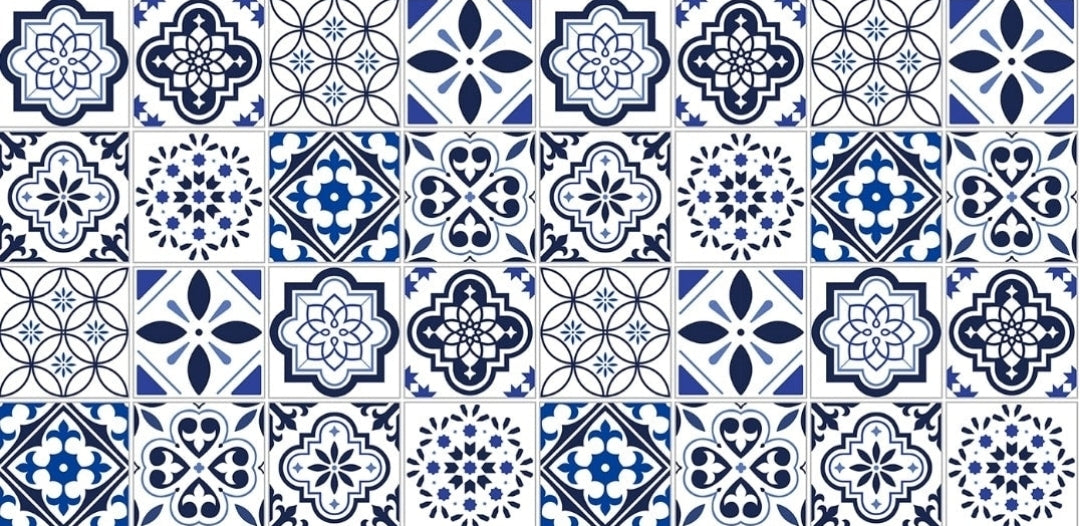 Navy & White Tile š Only 1 Roll Available