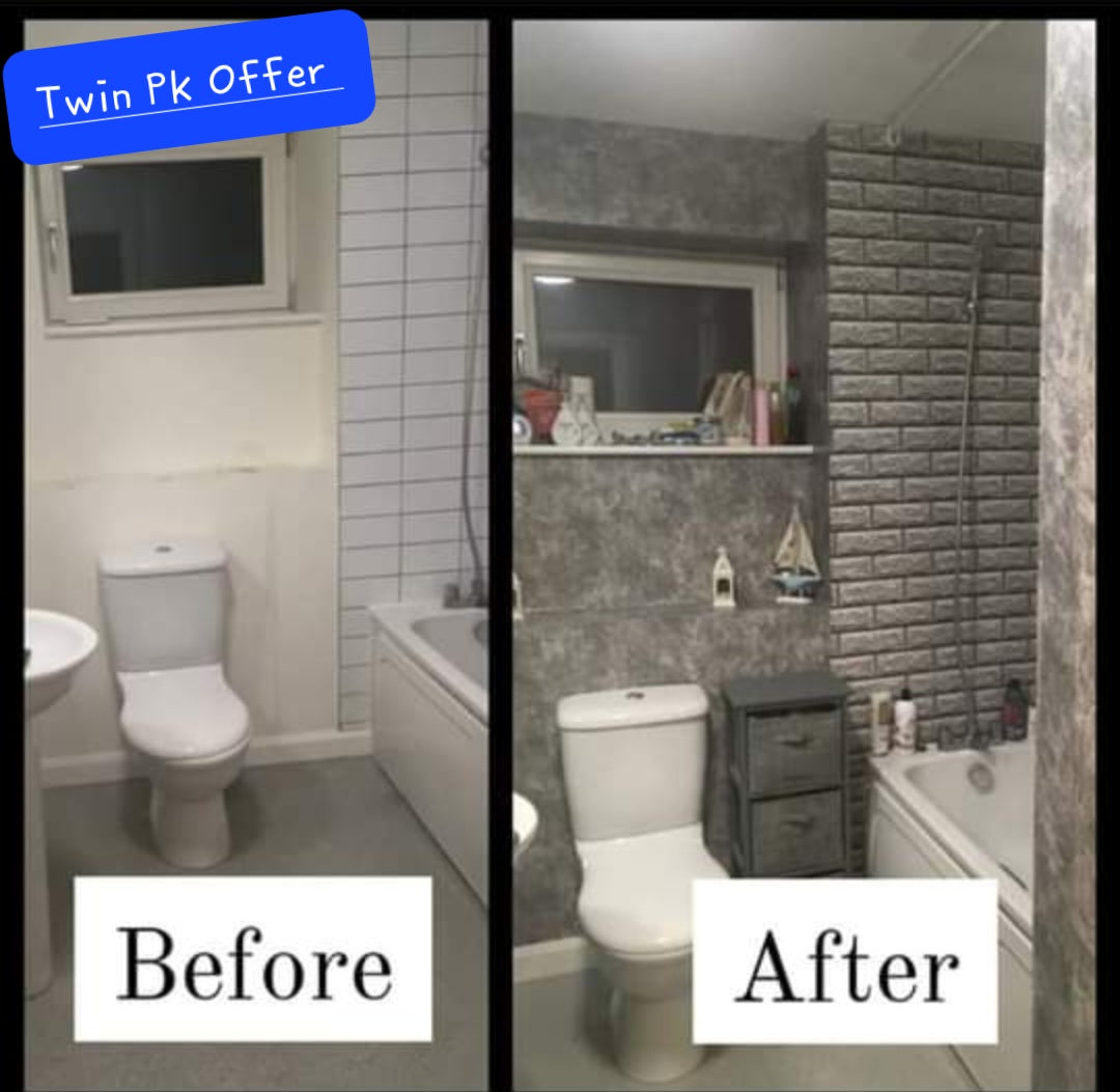 TWIN PK OFFER, Grey Tile & Grey Marble Rolls