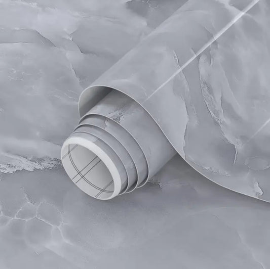Grey Gloss Marble Self-Adhesive Roll"