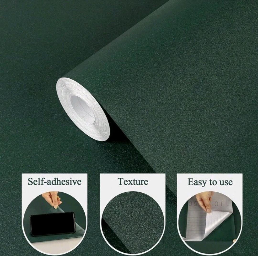 Green Embossed Wallpaper, Thicker Roll