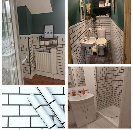 White Tile Self-Adhesive Roll, EXTRA LONG Roll