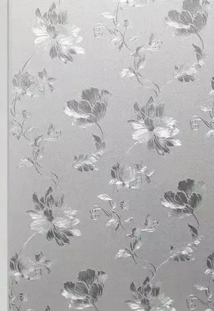 Grey LUXURIOUS floral Wallpaper Self adhesive