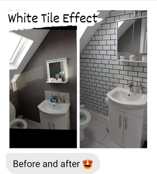 White Tile Effect ... €20 Makeover  . EXTRA LARGE ROLL