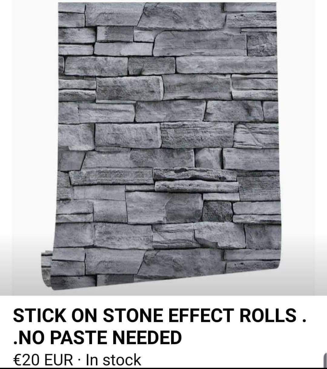 Grey Stone / Brick Effect Wallpaper